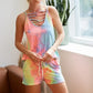 BiBi Tie Dye French Terry Casual Shorts Outfit Sets