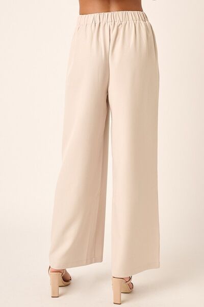 Mittoshop Inverted Pleat Detail Wide Leg Pants Bottoms