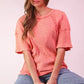 VERY J Mineral Washed Ribbed Knit Casual Top - DAVERRI FASHIONS