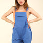 VERY J Adjustable Suspender Overalls with Pockets Royal Blue Shortalls