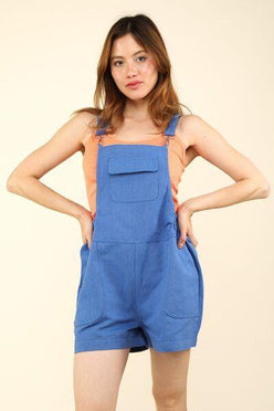 VERY J Adjustable Suspender Overalls with Pockets - DAVERRI FASHIONS