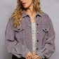 POL Button Down Corduroy Trucker Jacket Lilac Jackets