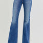 RISEN Full Size Low Rise Flare Jeans with Pockets - DAVERRI FASHIONS