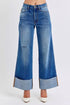 Judy Blue Full Size Distressed High Waist Wide Leg Jeans - DAVERRI FASHIONS