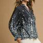 Umgee Full Size Floral Vine Print Blouse with Balloon Sleeves Plus Size