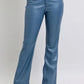 Judy Blue Full Size High Waist Tummy Control Faux Leather Bootcut Pants Plus Size BLUE