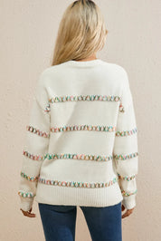 Round Neck Long Sleeve Sweater | Daverri Fashions