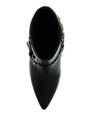 Nicene Harness Detail Stiletto Boots | Boots Daverri Fashions