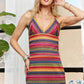 ADORA Contrast Striped V-Neck Mini Dress Mini Dresses