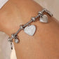 Titanium Steel Inland Zircon Heart Charm Bracelet - DAVERRI FASHIONS