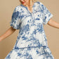 Umgee Two Tone Landscape Print Dress Plus Size Mini Dresses