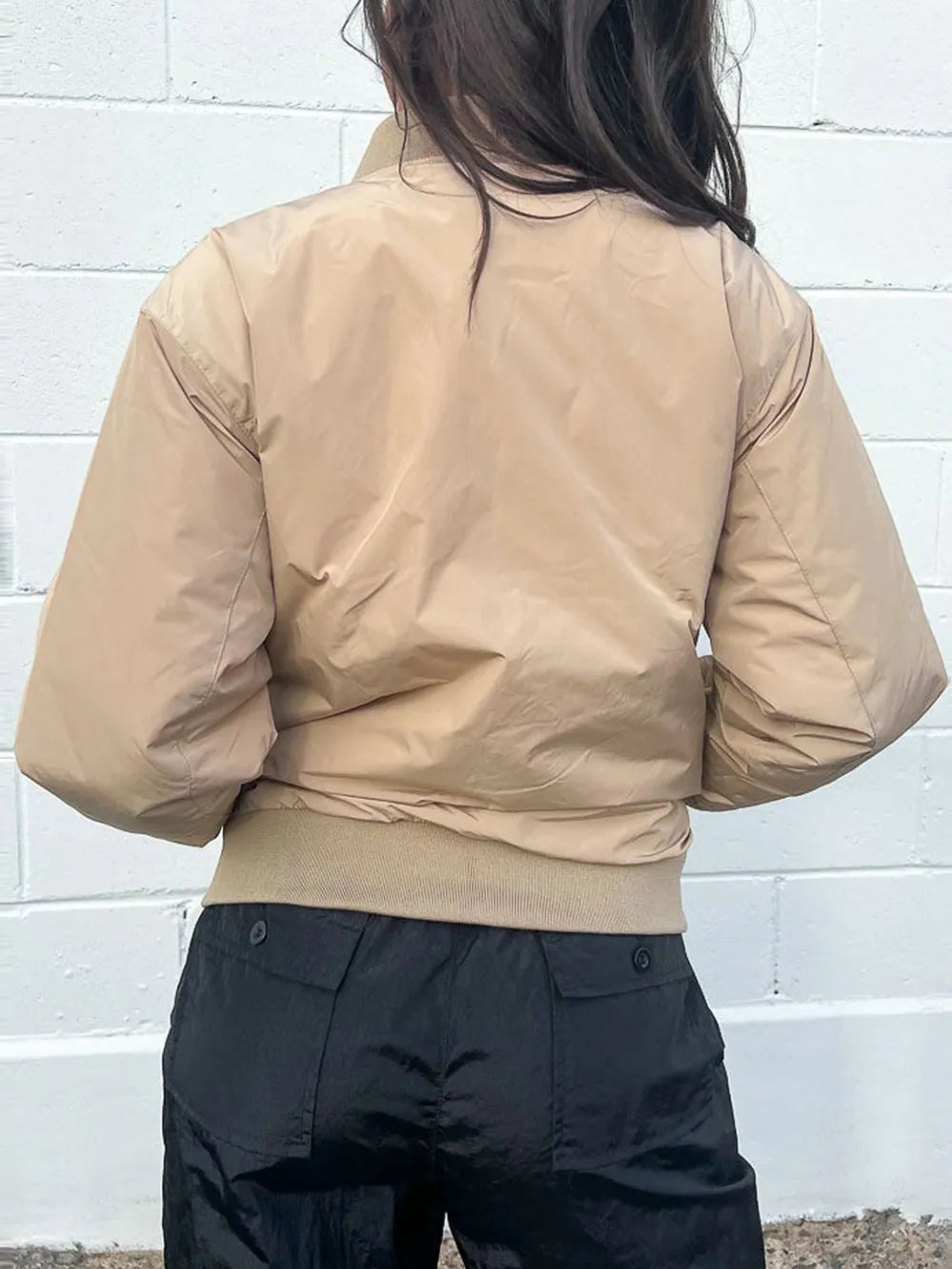Zip Up Baseball Collar Jacket with Pockets | Jackets Daverri Fashions
