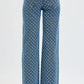 RISEN High Rise Wide Leg Bow Embroidered Jeans - DAVERRI FASHIONS