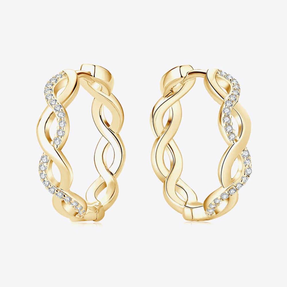 Moissanite Crisscross Hoop Earrings | Earrings Daverri Fashions