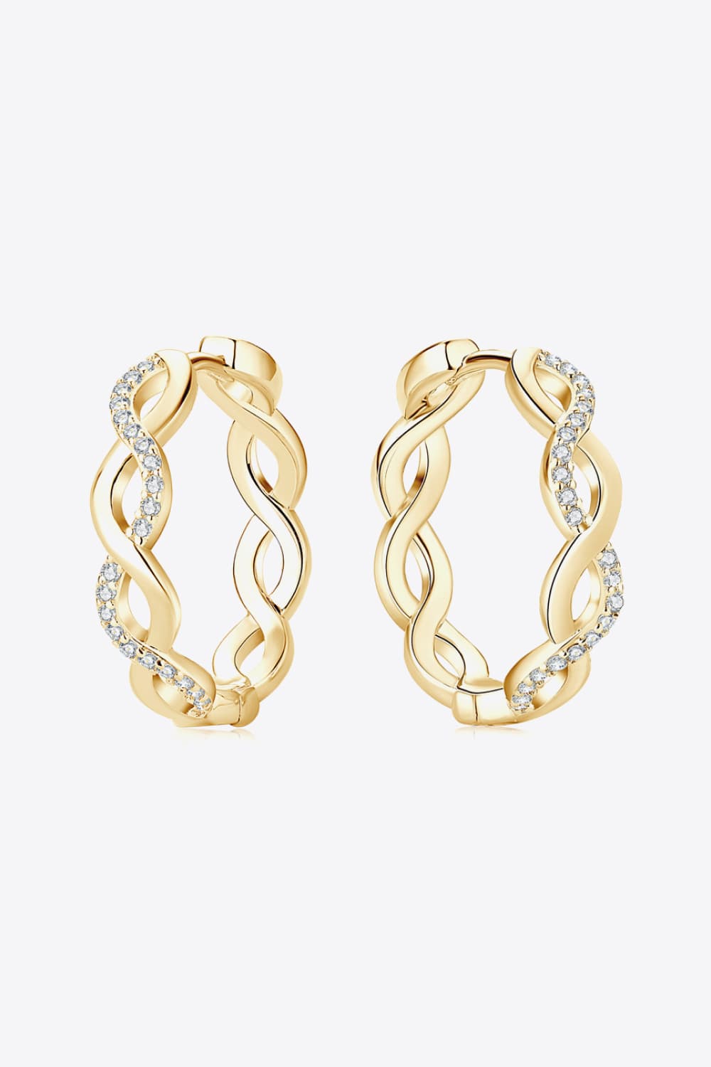 Moissanite Crisscross Hoop Earrings | Earrings Daverri Fashions