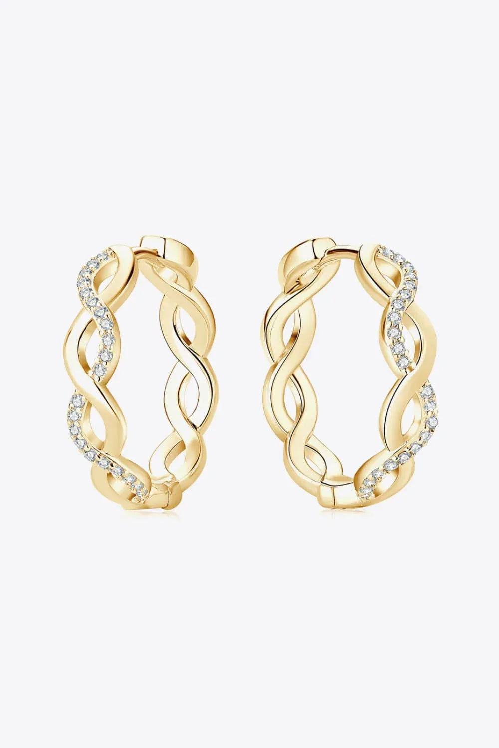Moissanite Crisscross Hoop Earrings - DAVERRI FASHIONS