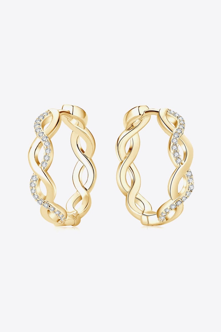 Moissanite Crisscross Hoop Earrings | Earrings Daverri Fashions