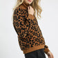 Umgee Leopard Print Quarter-Zip Sweatshirt - DAVERRI FASHIONS