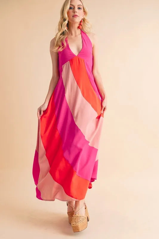 Aemi+Co Color Block Sleeveless Maxi Dress Maxi Dresses