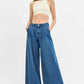 RISEN Mid Rise Fit Wide Leg Knit Denim Look Jeans - DAVERRI FASHIONS