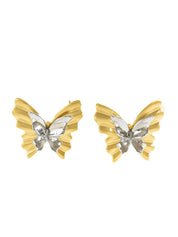 Two-Tone Stainless Steel Butterfly Earrings | Earrings Daverri Fashions