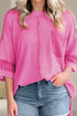 Pocketed Round Neck Three-Quarter Sleeve T-Shirt - DAVERRI FASHIONS