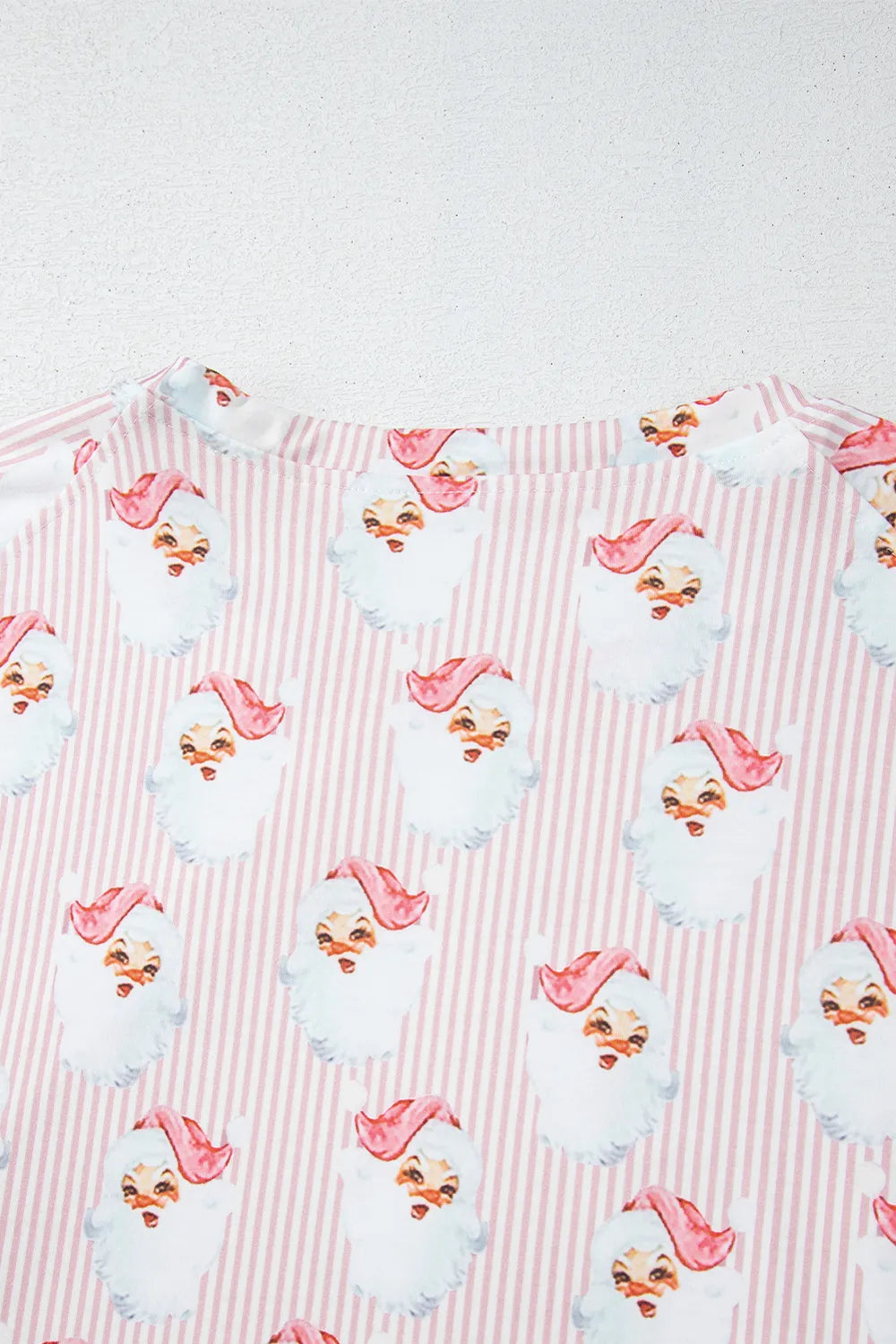 Santa Print Long Sleeve Top and Pants Lounge Set | Loungewear Sets Daverri Fashions