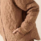 Textured Snap Down Jacket - DAVERRI FASHIONS