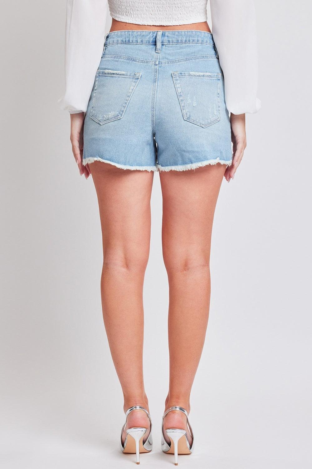 YMI Jeanswear Distressed Frayed Hem Denim Shorts Denim Shorts