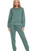 Zenana Scuba Crewneck Pullover & Joggers 2 Pieces Set ASH JADE Sweatsuits