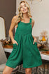 BiBi Crinkle Rib emerald green corduroy wide leg shortalls with pockets
