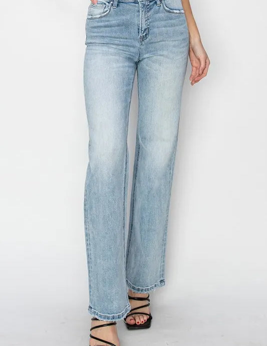 RISEN High Rise Straight Jeans | Daverri Fashions
