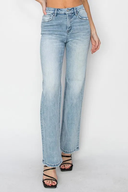 RISEN High Rise Straight Jeans | Daverri Fashions