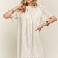 ADORA Ruffled Eyelet Round Neck Dress