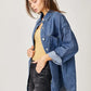 RISEN Button Up Drop Shoulder Denim Shacket Shackets