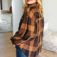 Rock'n Plaid Camel & Charcoal Button Down Oversized Shirt - DAVERRI FASHIONS