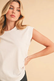 Aemi+Co Solid Color Round Neck Tank | Daverri Fashions
