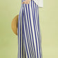 Blue and white vertical stripe Umgee wide-leg pants