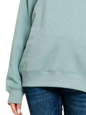 Zenana Fleece Round Neck Sweatshirts | Sweatshirts Daverri Fashions
