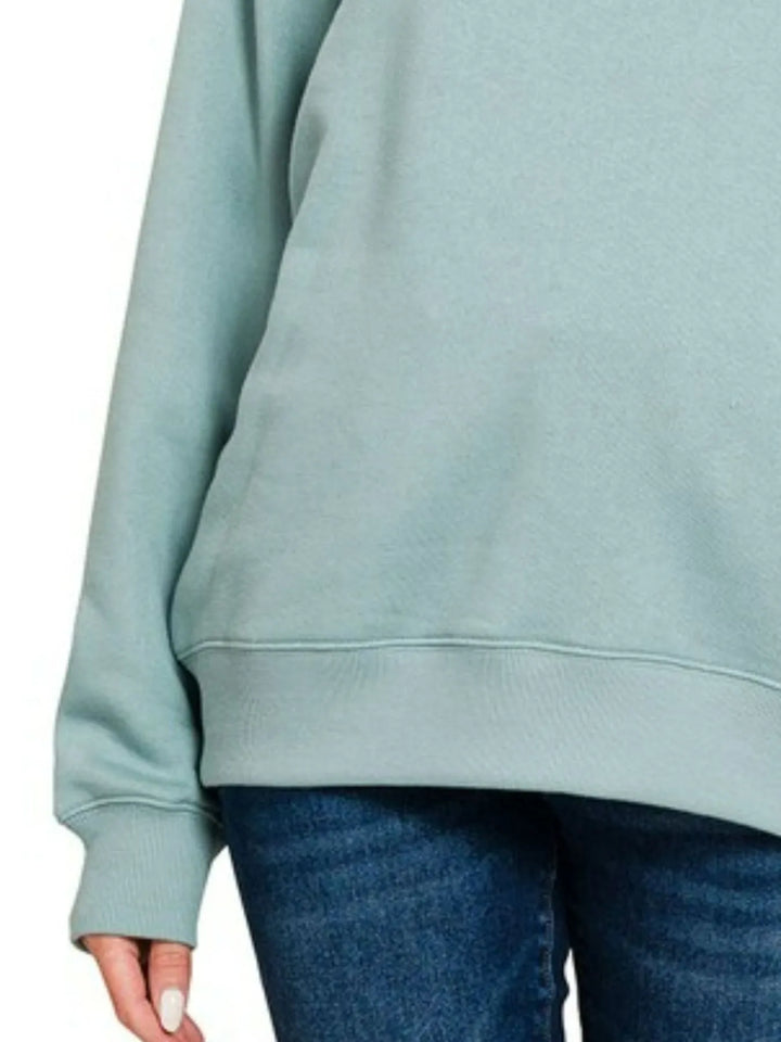 Zenana Fleece Round Neck Sweatshirts Sweatshirts