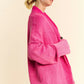 Davi & Dani Shawl Collar Ribbed Detail Button Up Cardigan Cardigans