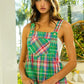 BiBi Multi Color Check Plaid Overall Overalls
