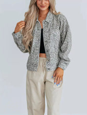 Leopard Button Up Denim Jacket | Denim Jackets Daverri Fashions
