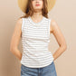 Ces Femme Striped Round Neck Tank - DAVERRI FASHIONS