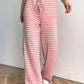 Striped Wide Leg Drawstring Pants - DAVERRI FASHIONS