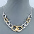 Silver Finish Link Chain Necklace With Two Tones As Shown One Size Necklaces