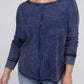 Plus Long Sleeve Cotton Waffle Knit Top Shirts & Tops