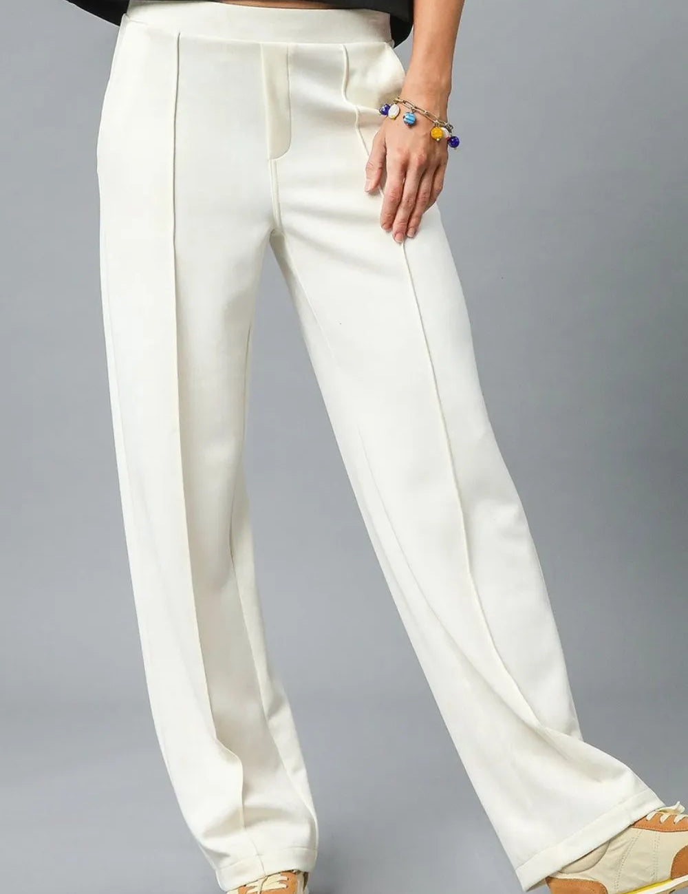 Ivory Umgee High Waisted Wide Leg Pants | Pants Daverri Fashions