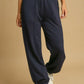 Umgee Drawstring Jogger Pants with Front Seam Detail Midnight - DAVERRI FASHIONS