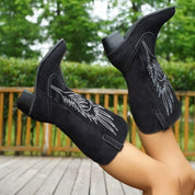 Point Toe Block Heels Boots | Boots Daverri Fashions